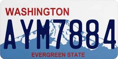 WA license plate AYM7884
