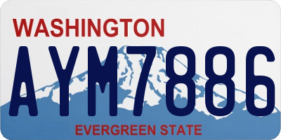 WA license plate AYM7886