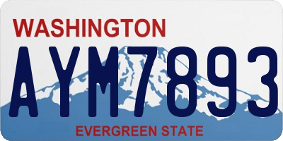WA license plate AYM7893