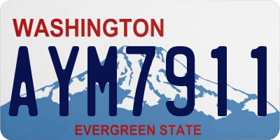WA license plate AYM7911