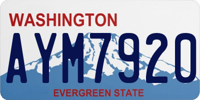 WA license plate AYM7920