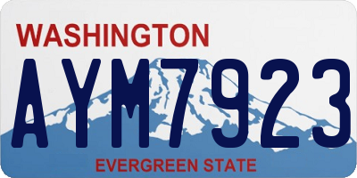 WA license plate AYM7923
