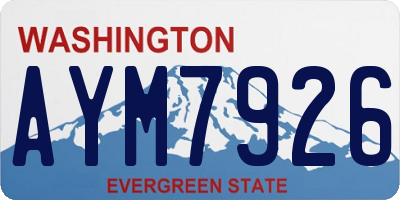 WA license plate AYM7926