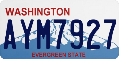 WA license plate AYM7927