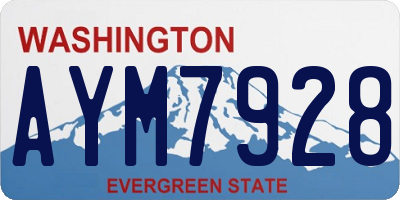 WA license plate AYM7928
