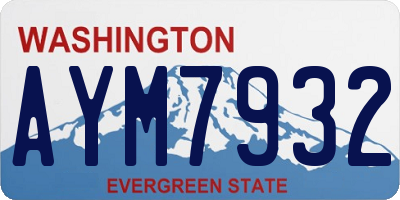 WA license plate AYM7932