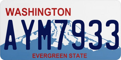 WA license plate AYM7933