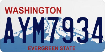 WA license plate AYM7934