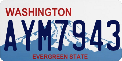 WA license plate AYM7943