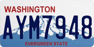 WA license plate AYM7948