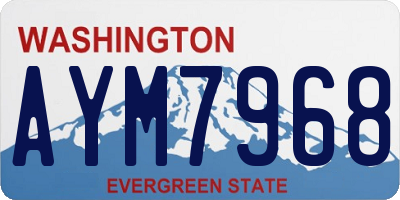 WA license plate AYM7968