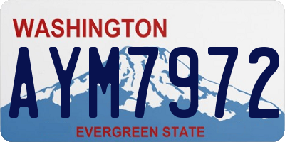 WA license plate AYM7972