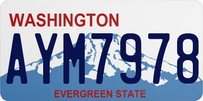 WA license plate AYM7978