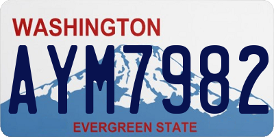 WA license plate AYM7982