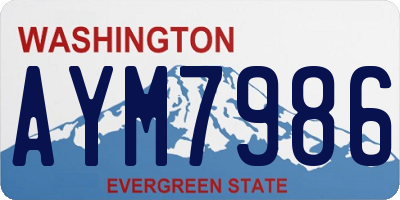 WA license plate AYM7986