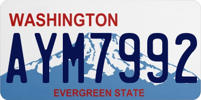 WA license plate AYM7992
