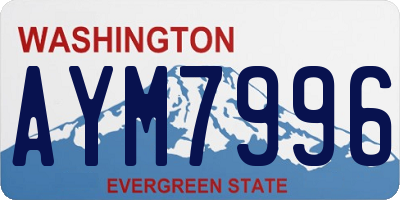WA license plate AYM7996