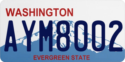 WA license plate AYM8002
