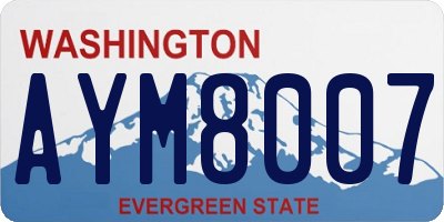 WA license plate AYM8007