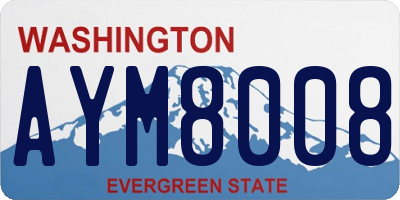WA license plate AYM8008