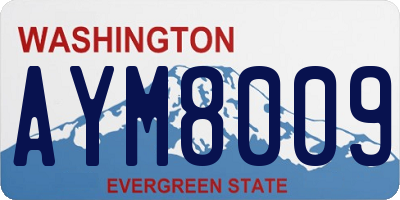 WA license plate AYM8009