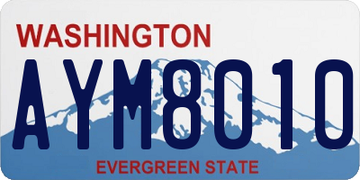 WA license plate AYM8010