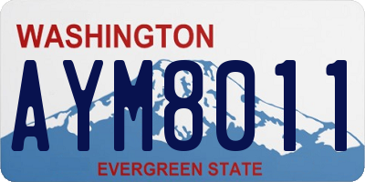 WA license plate AYM8011