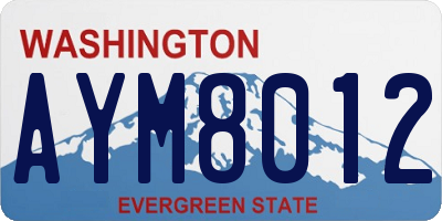 WA license plate AYM8012