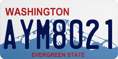 WA license plate AYM8021