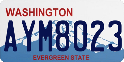 WA license plate AYM8023