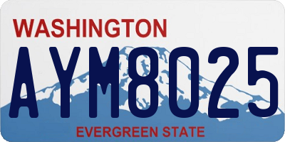 WA license plate AYM8025