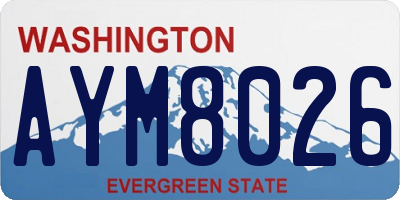 WA license plate AYM8026
