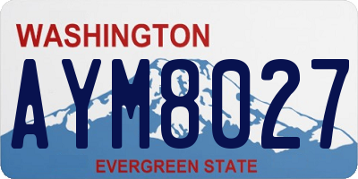 WA license plate AYM8027