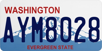 WA license plate AYM8028