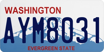 WA license plate AYM8031