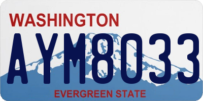 WA license plate AYM8033