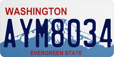 WA license plate AYM8034