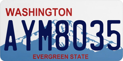 WA license plate AYM8035