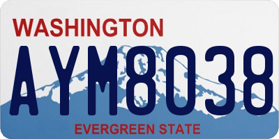 WA license plate AYM8038