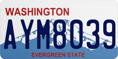 WA license plate AYM8039