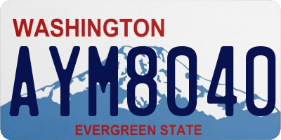 WA license plate AYM8040