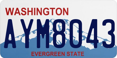 WA license plate AYM8043