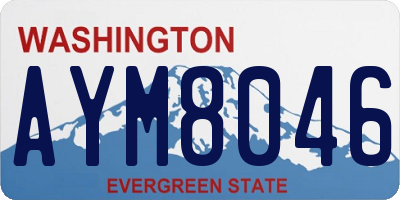 WA license plate AYM8046