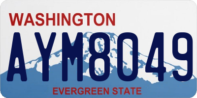 WA license plate AYM8049
