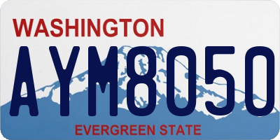 WA license plate AYM8050