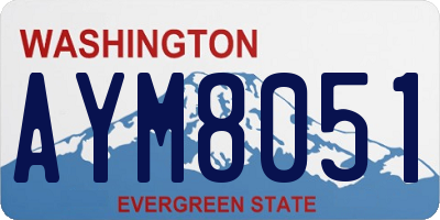 WA license plate AYM8051