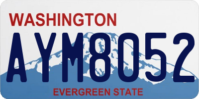 WA license plate AYM8052