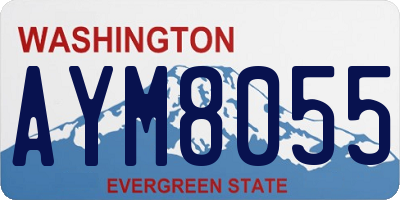 WA license plate AYM8055