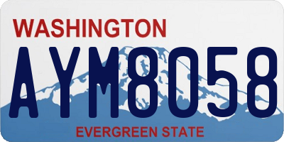 WA license plate AYM8058