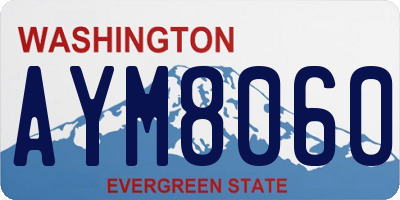 WA license plate AYM8060
